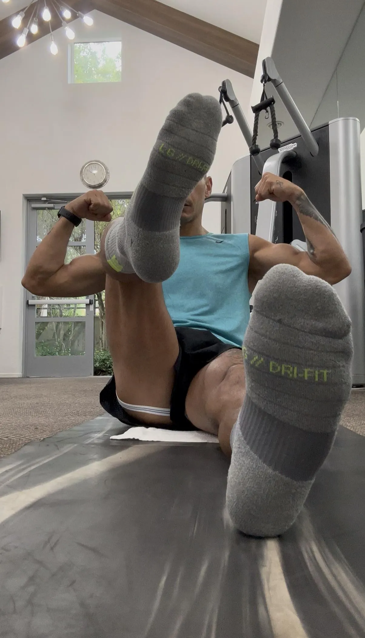 Sweaty raw, scents from a hard gym session. Dm me now