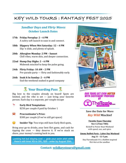 2025 Couples Sandbar Cruises