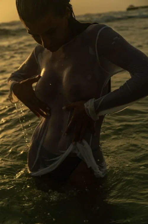 It's crazy what water does with a white shirt