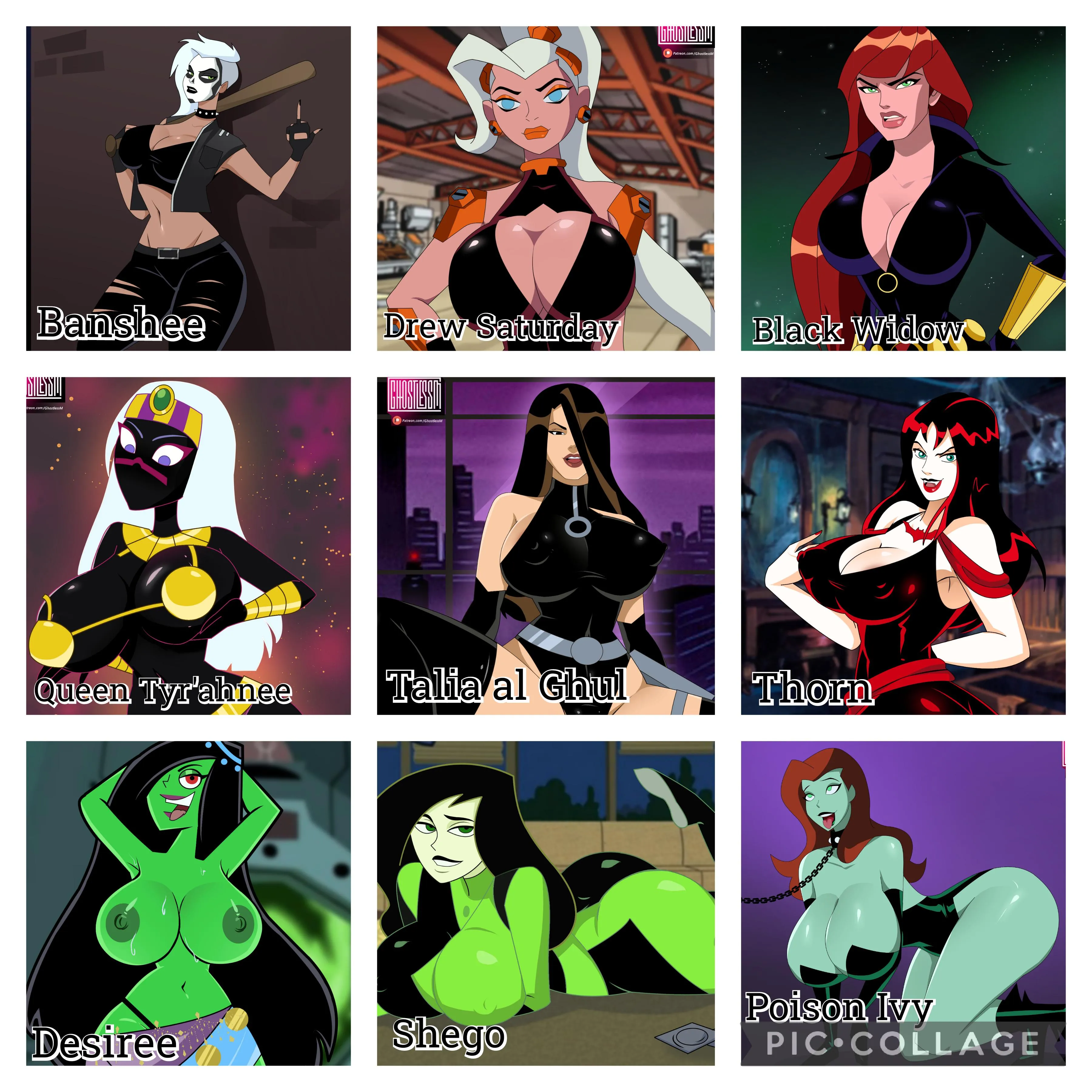 Choose 3 Characters in a Straight Line (Diagonal, Vertical, or Horizontal), then Choose ONE of these roles for each: Fuck, Marry, and Date.