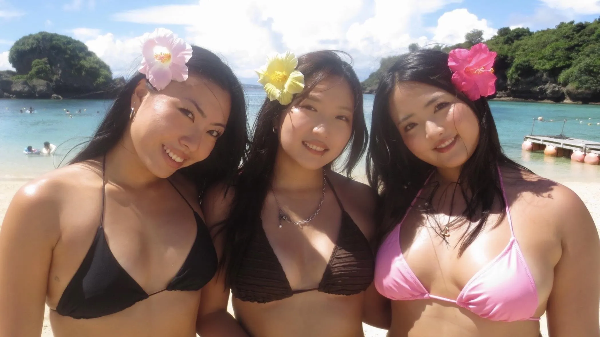 Three beauties at the beach