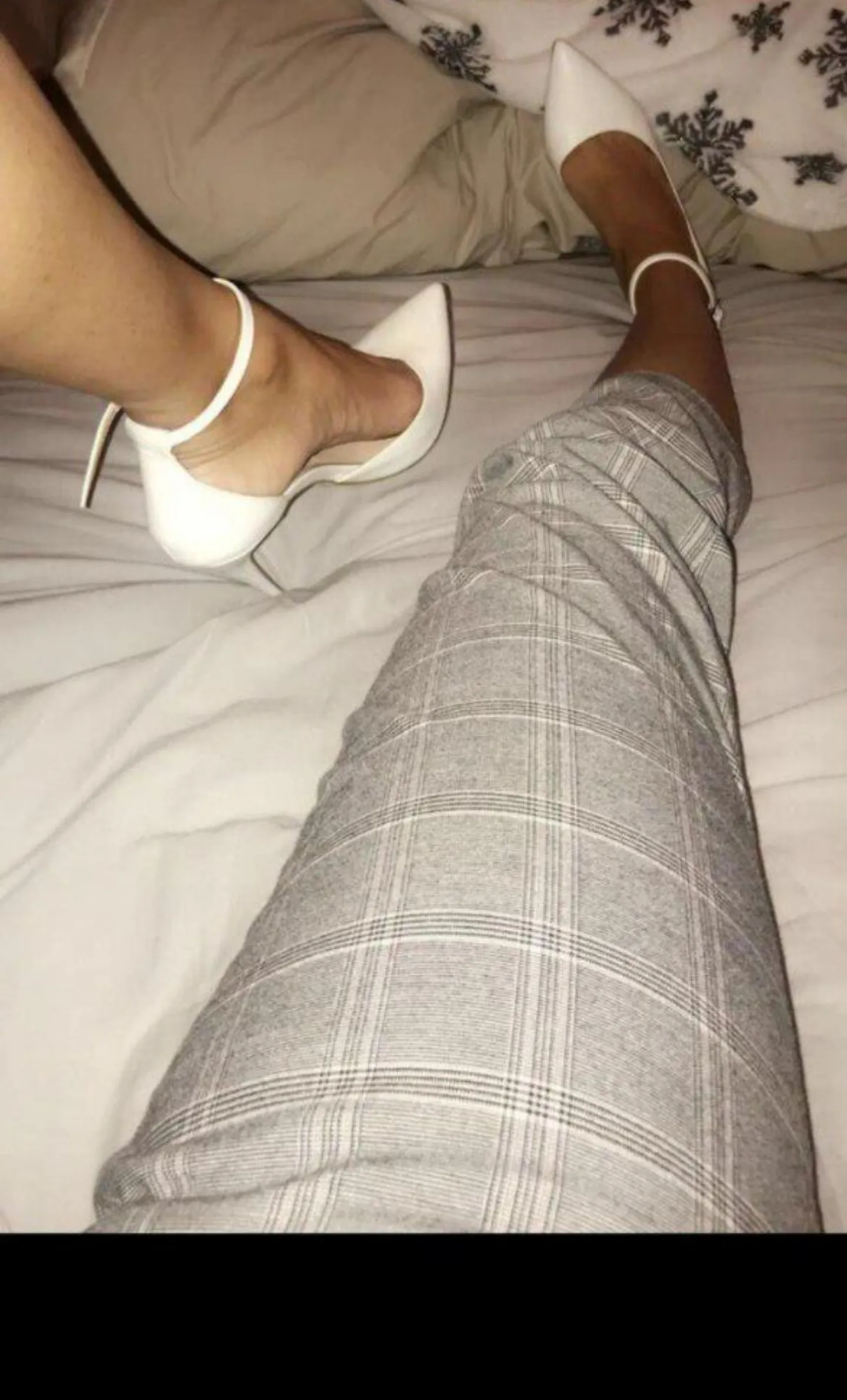 Absolutely smoking hot pic of my wife in white heels