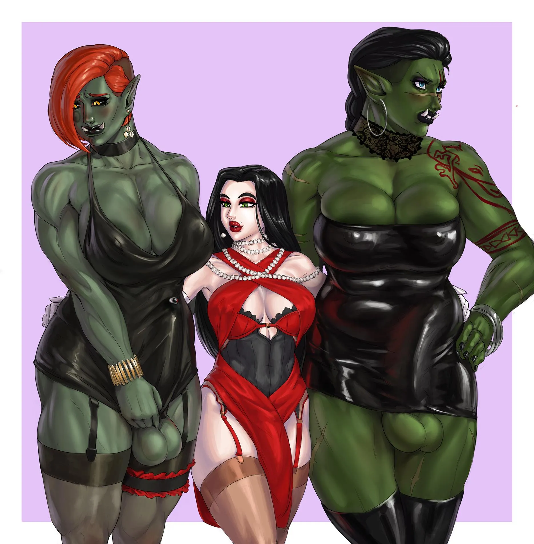 Are they her bodyguards or her pets ? (art by Anonarts)