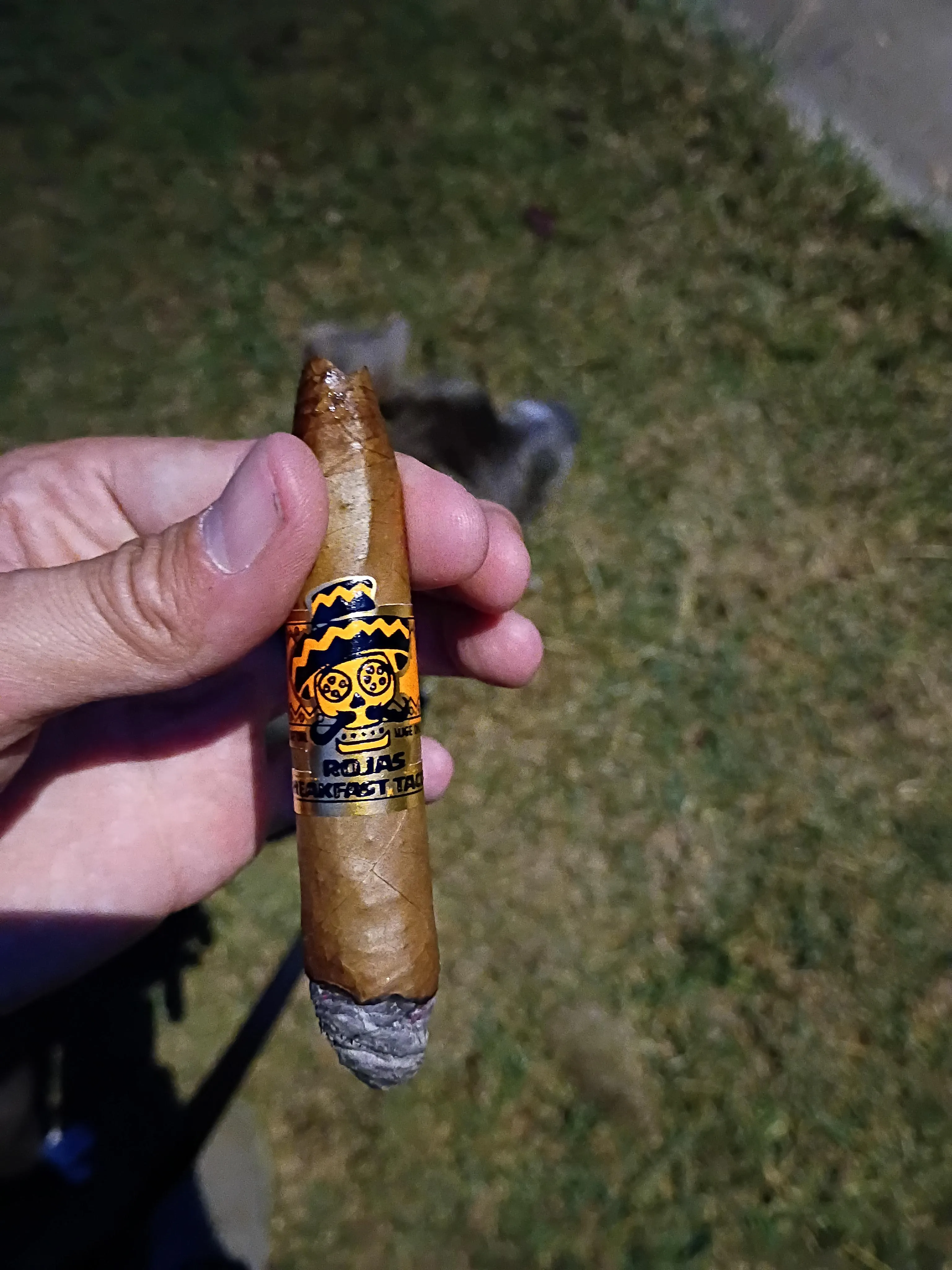 Walking the dog and having some breakfast