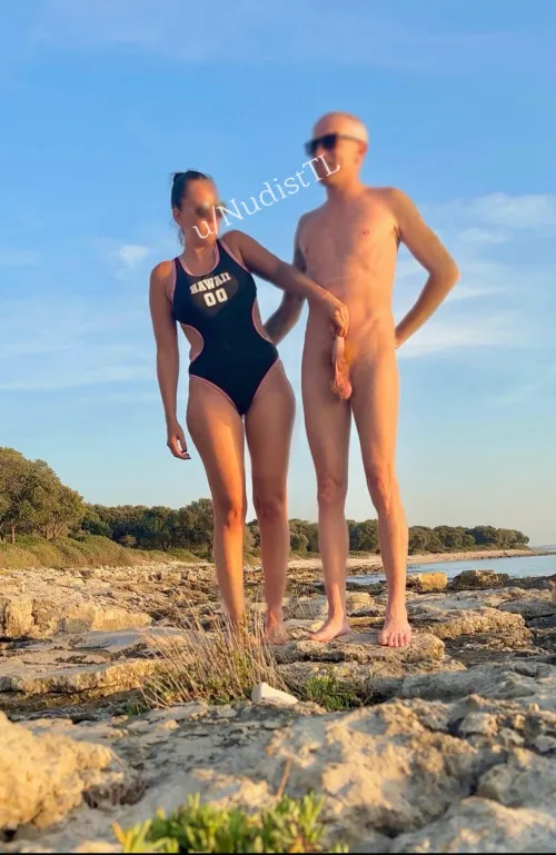 Wife definitely have a cfnm fetish. She loves to show me off at the beach and show how long and hairy my balls are😊 good boys is always allowing. Wanna join us at our holidays ? 🧡❤️