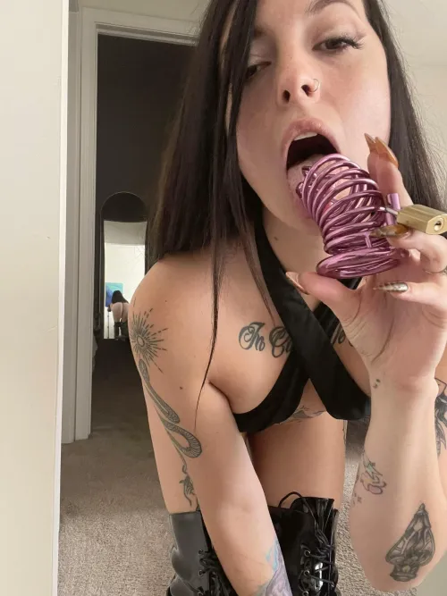 your cock belongs to me, and i say it stays caged