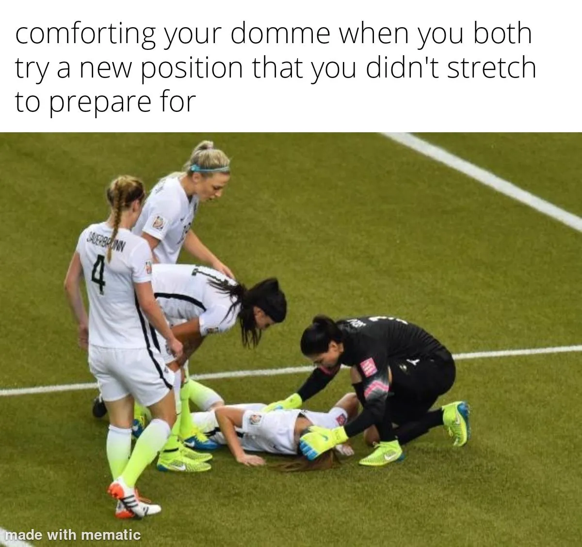 Gotta stretch or you'll pull something other than their hair