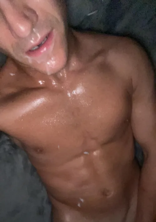its crazy that im posting myself covered in my own cum for everyone to see