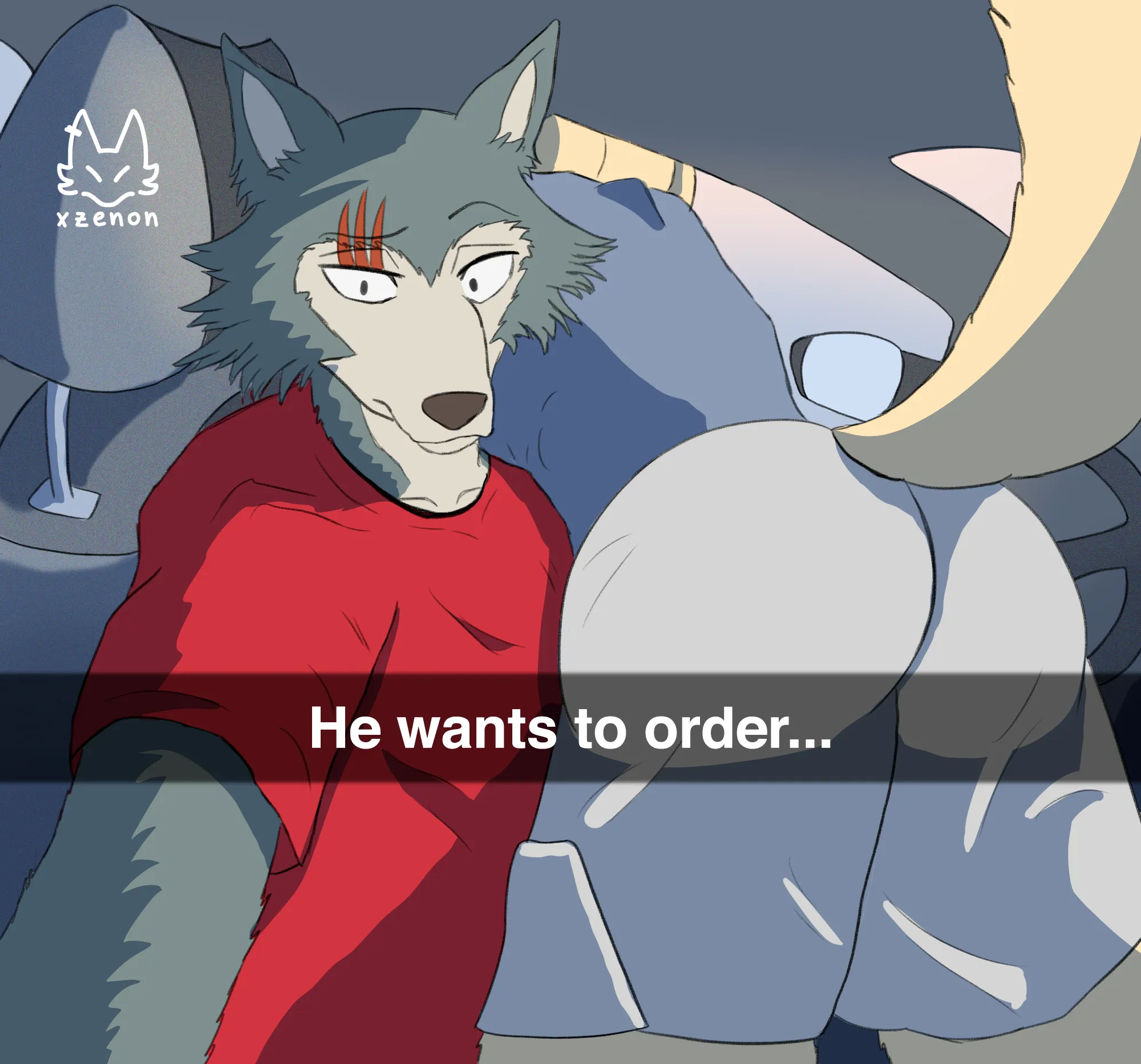 Jack wants to order... (art by XzenonArt)