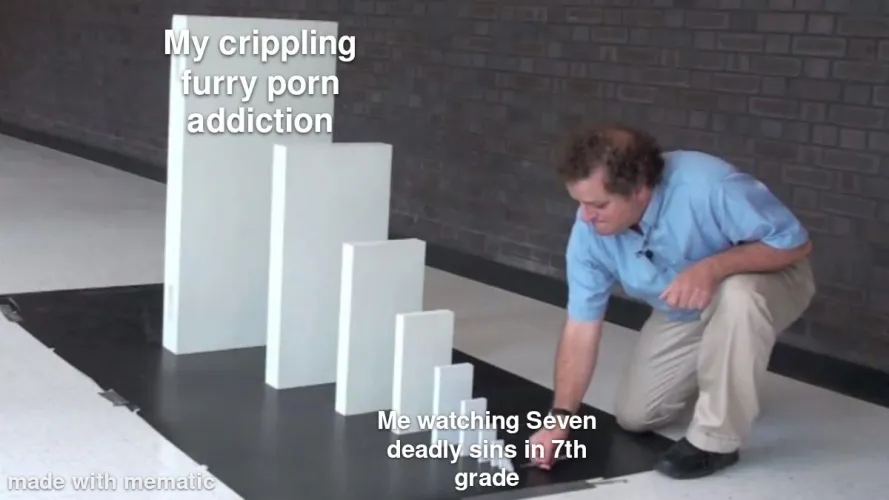 The funny thing is that S7S sins isn't even a furry anime but it directly triggered my unhealthy furry porn addiction I have to this day.