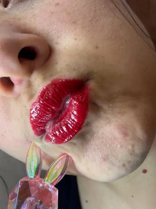 I love wearing red gloss