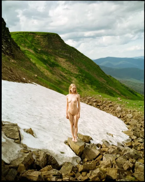 Polina K on the mountain ridge (by me)