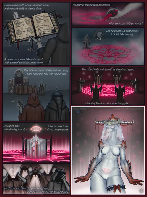 So...  you've been recruited into suspicious group of summoners of some kind... but something's not right here and the instructions are a little bit... unclear... 📖