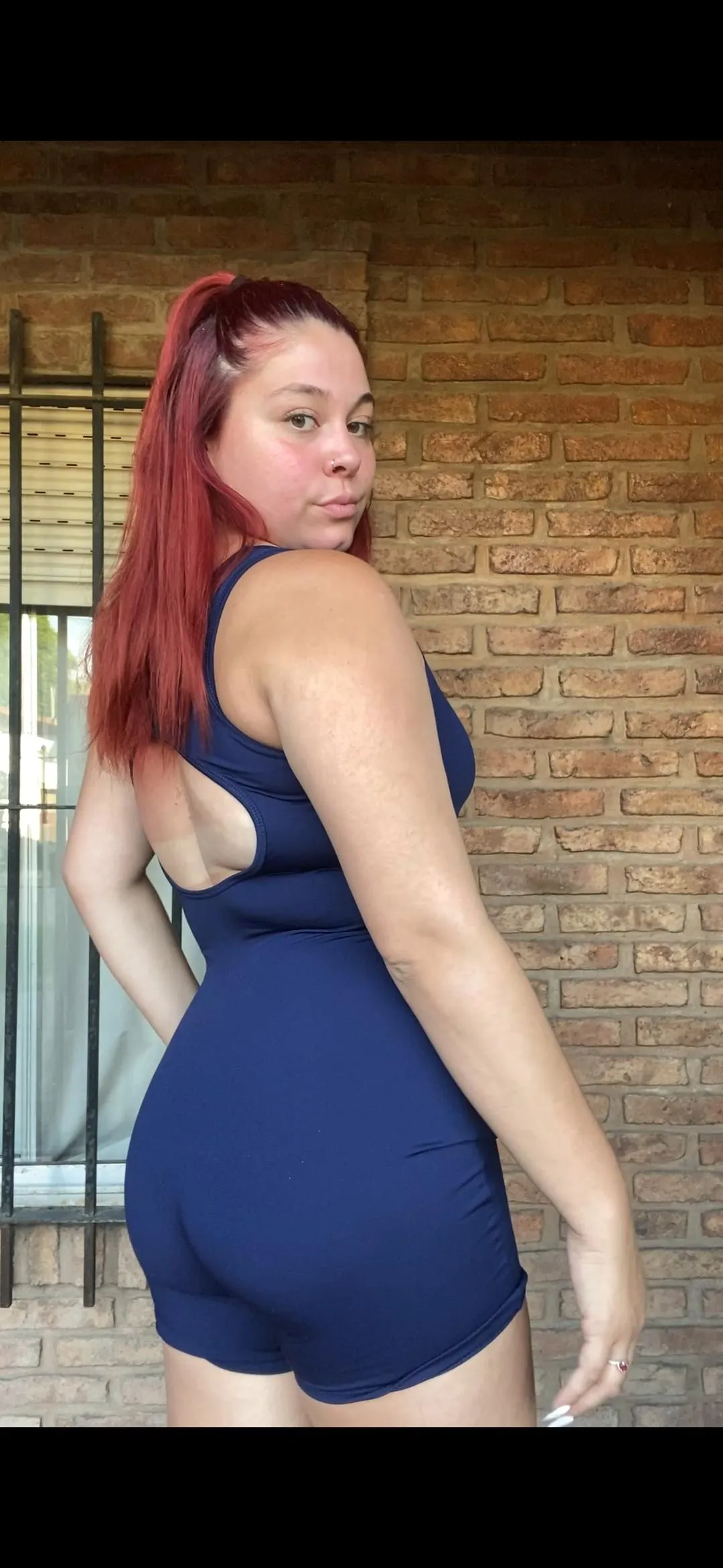 Stretch me in my tight sportswear