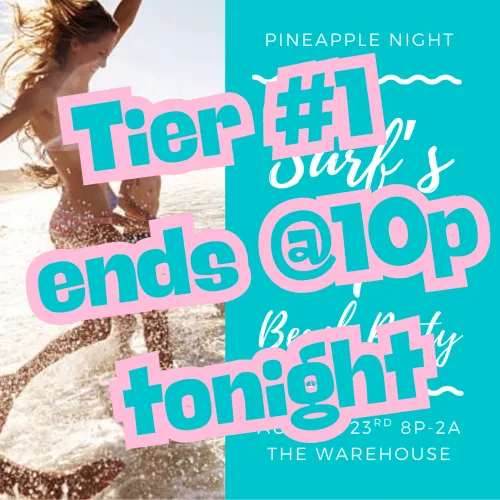 Tier #1 pricing ($60/couple) ends tonight at 10p!! Tier #2 ($80/couple) takes effect after that! You can always pay cash at the door as well. Look forward to seeing you all tomorrow night!!