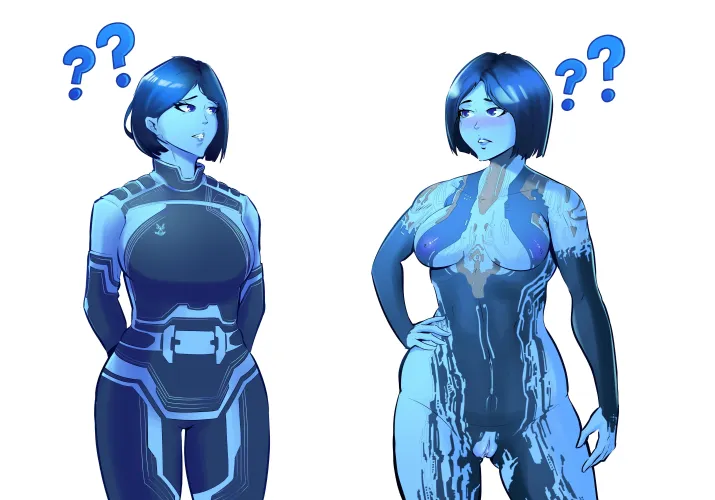 Cortana looking at The Weapon confused lol! (SpartanLuk128) [Halo]