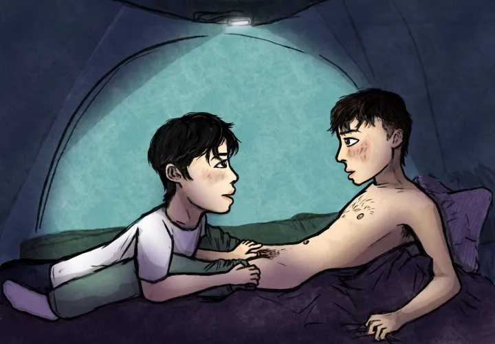 Camping with bro turns out to be a lot more fun then expected