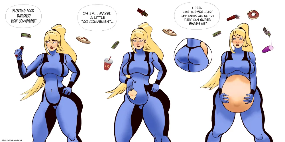 [F] Samus Aran Belly! By JigglyWigglyThings