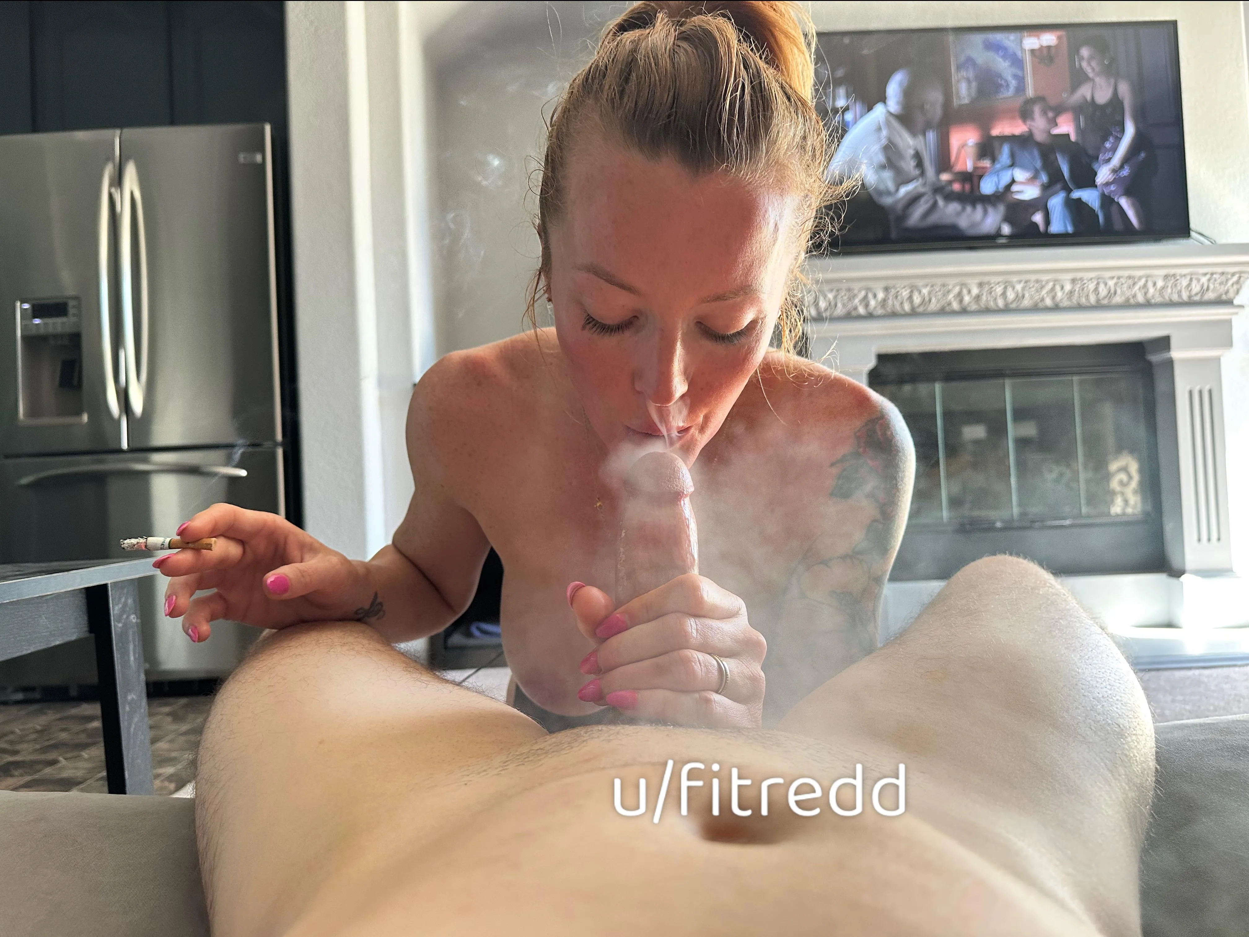 Gagging and smoking is such Ana amazing feeling