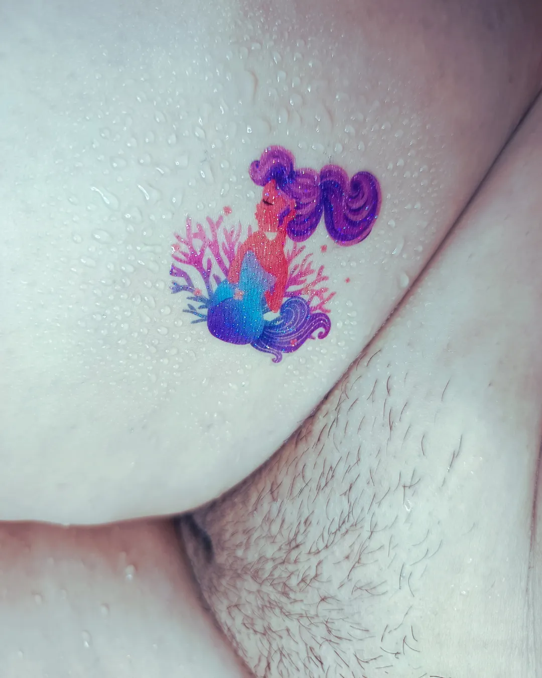 Inner Thigh Mermaid Tattoo 🧜‍♀️ Temporary & Stunning!