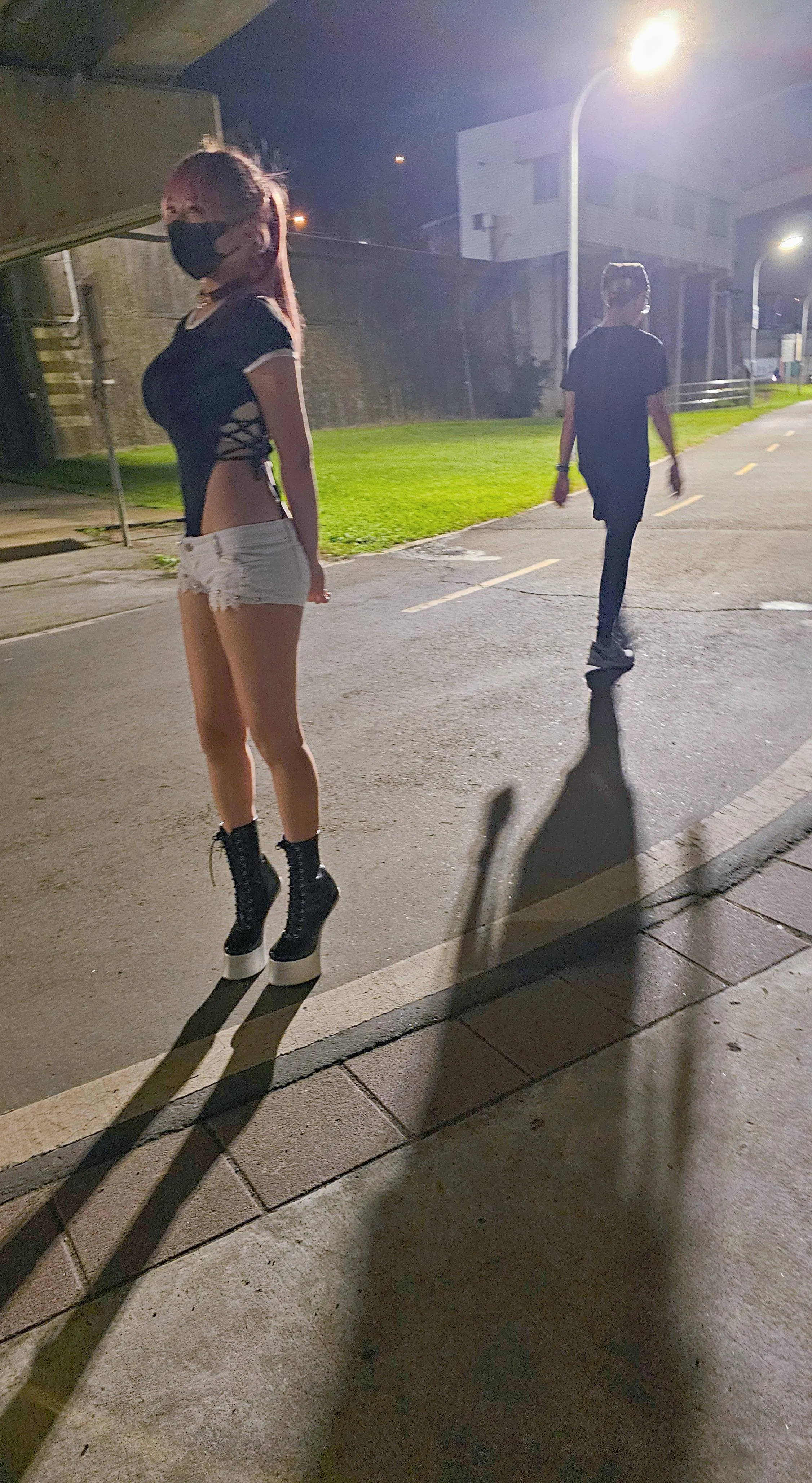 Made to stand like a ponygirl on the street… so humiliating when strangers walk past.