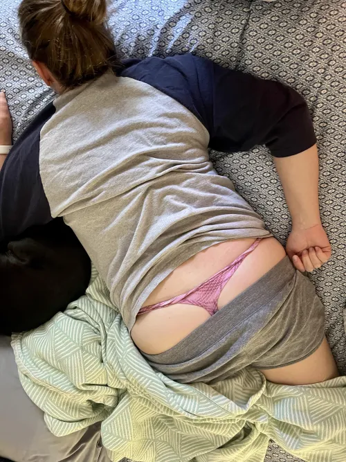 Wife’s shorts are riding low