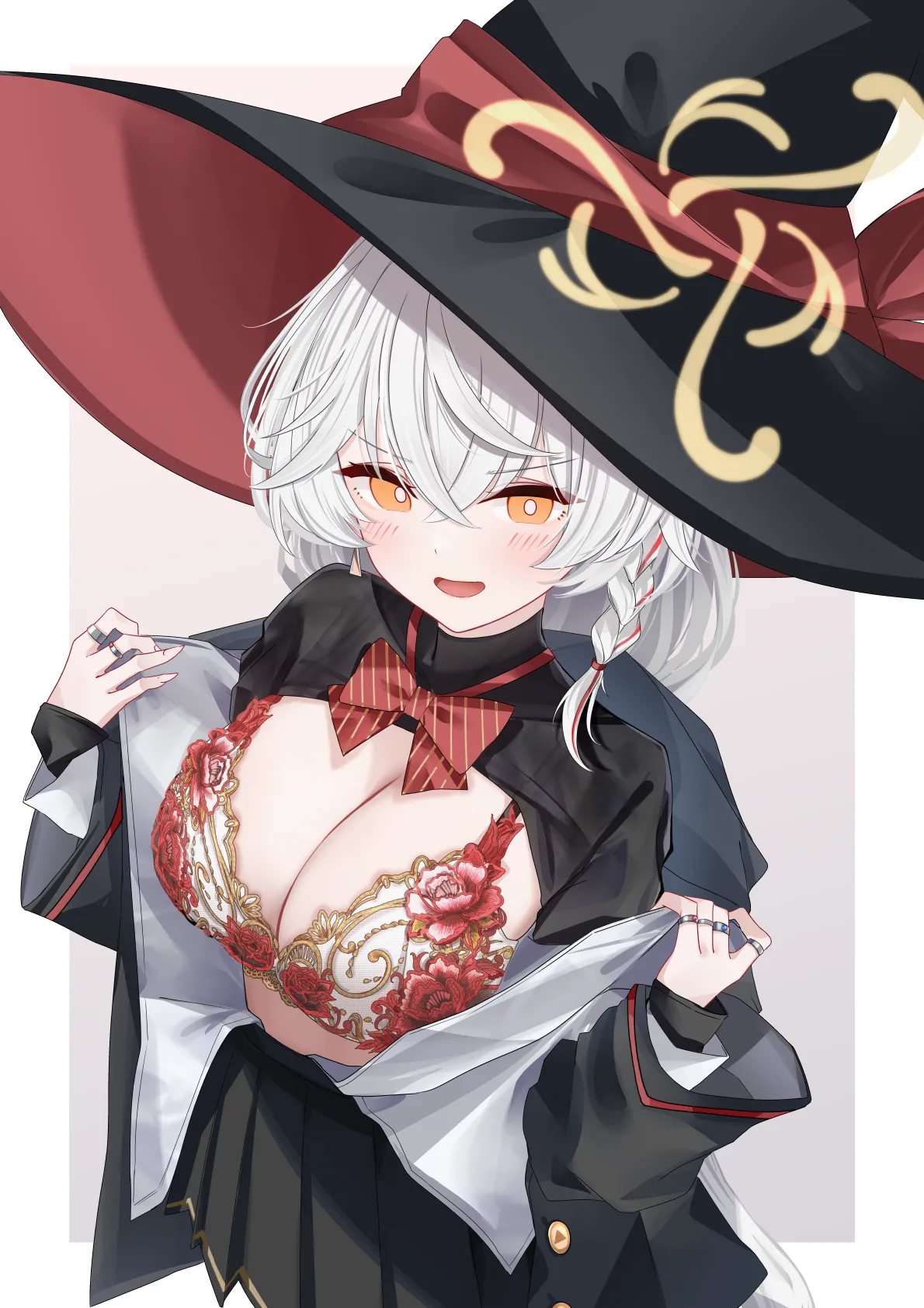 Eri showing off her bra