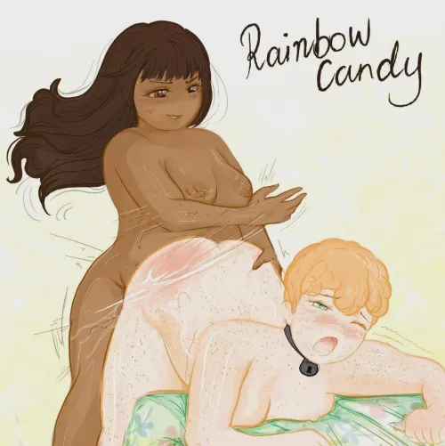 An illustration I made for the trans sapphic webcomic I'm writing ❤️