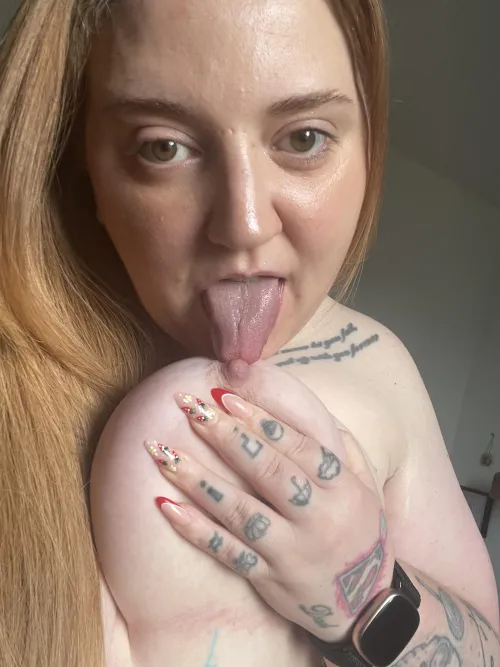 Licking my own nipples is such a turn on!