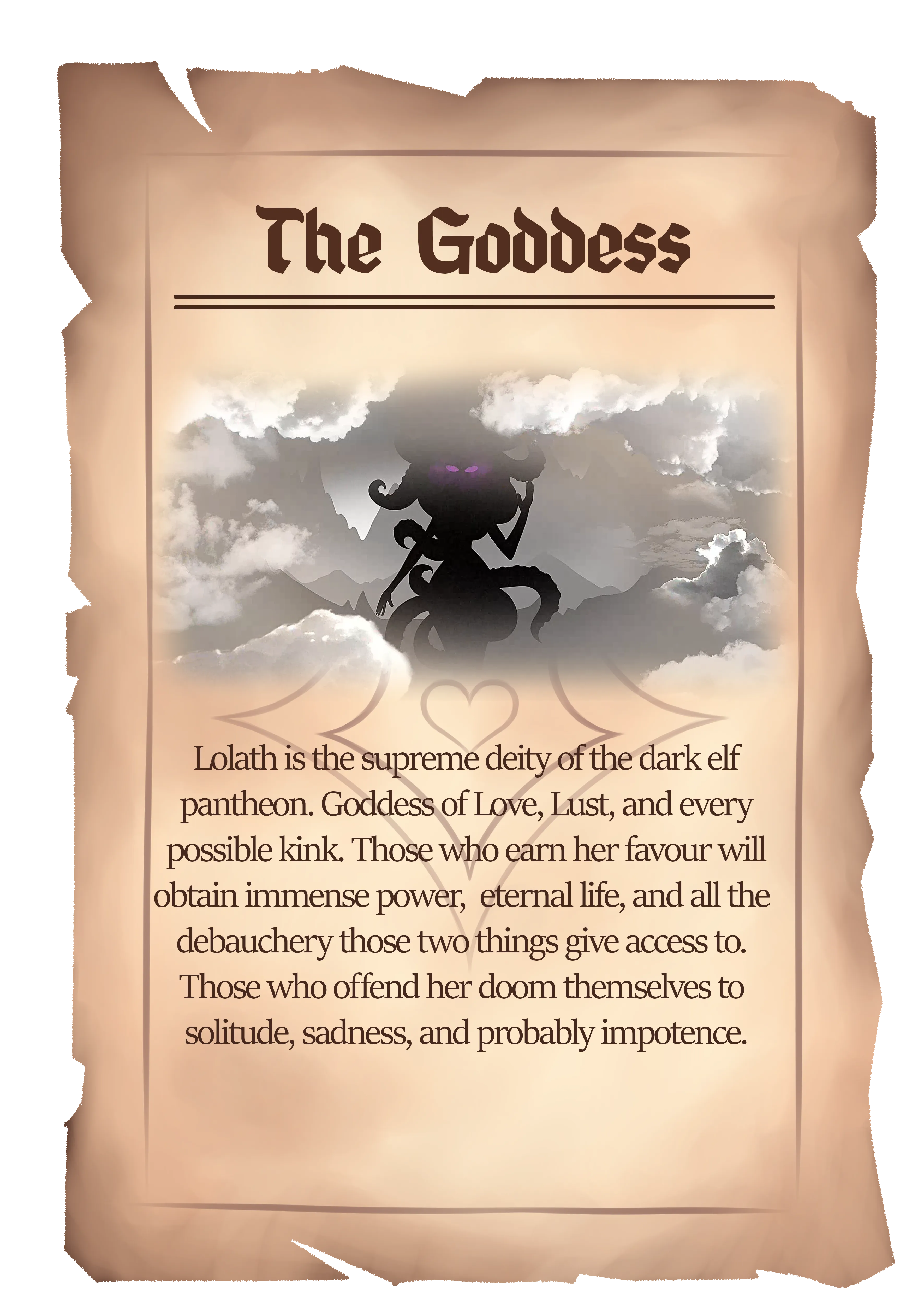 Lolath the supreme Goddess (Queen of Phalli) (Satyr Games)
