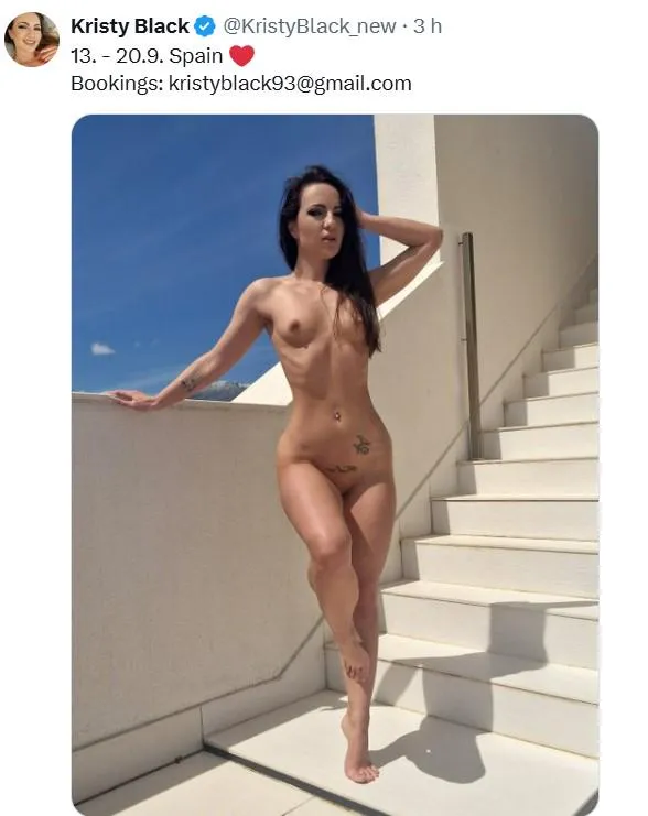 Kristy Black will be in Spain between September 12th and 20th filming new hot scenes.