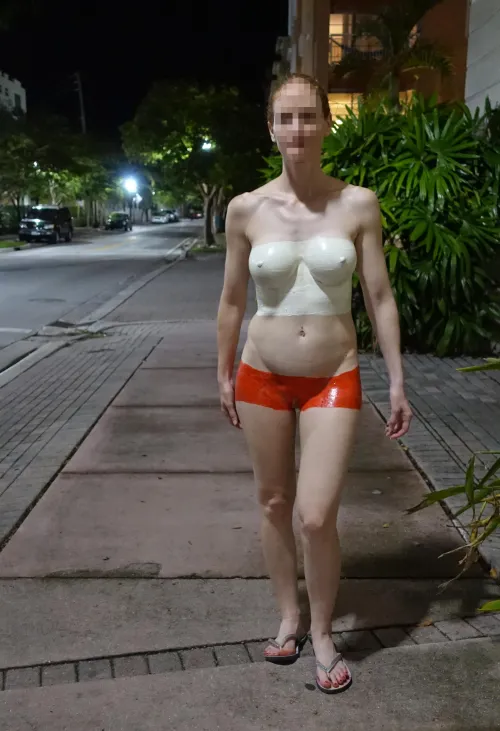 Out in public wearing only bodypaint