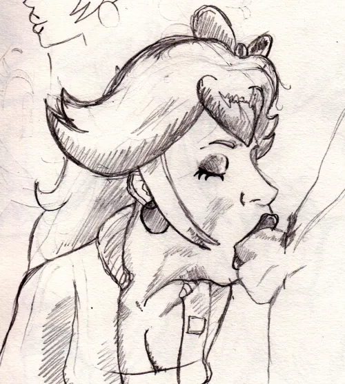 Princess Peach Blowjob Sketch by me