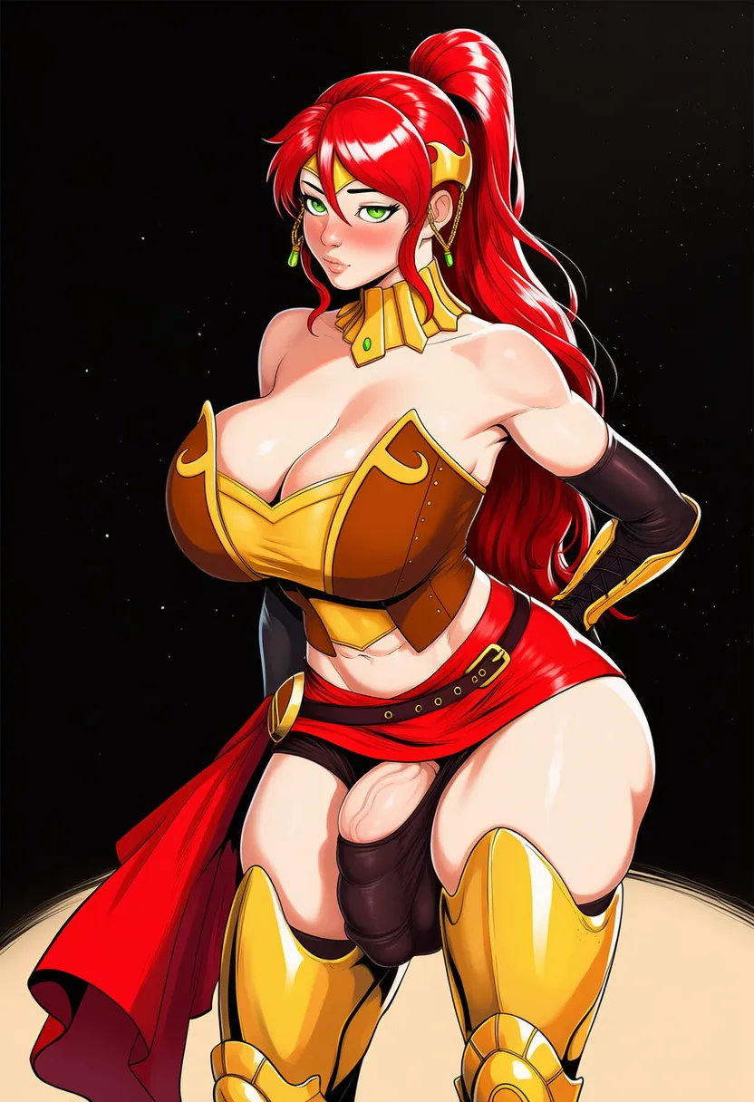 Pyrrha cant hide her bulge