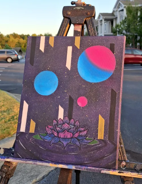 The Last Lotus - Acrylic on Canvas, 11x14, OC