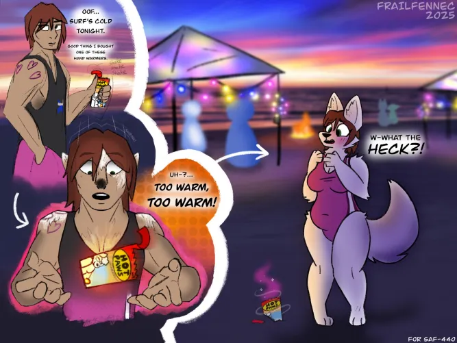 “HotPaws! Paw-Warmers” [MTF Arctic Fox TGTF] (FrailFennec)