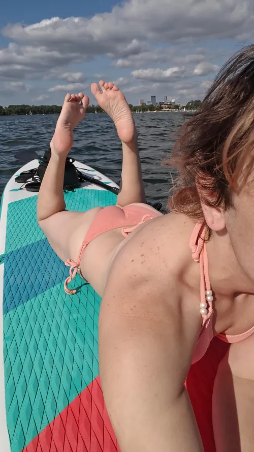 just sunning my soles out on the lake