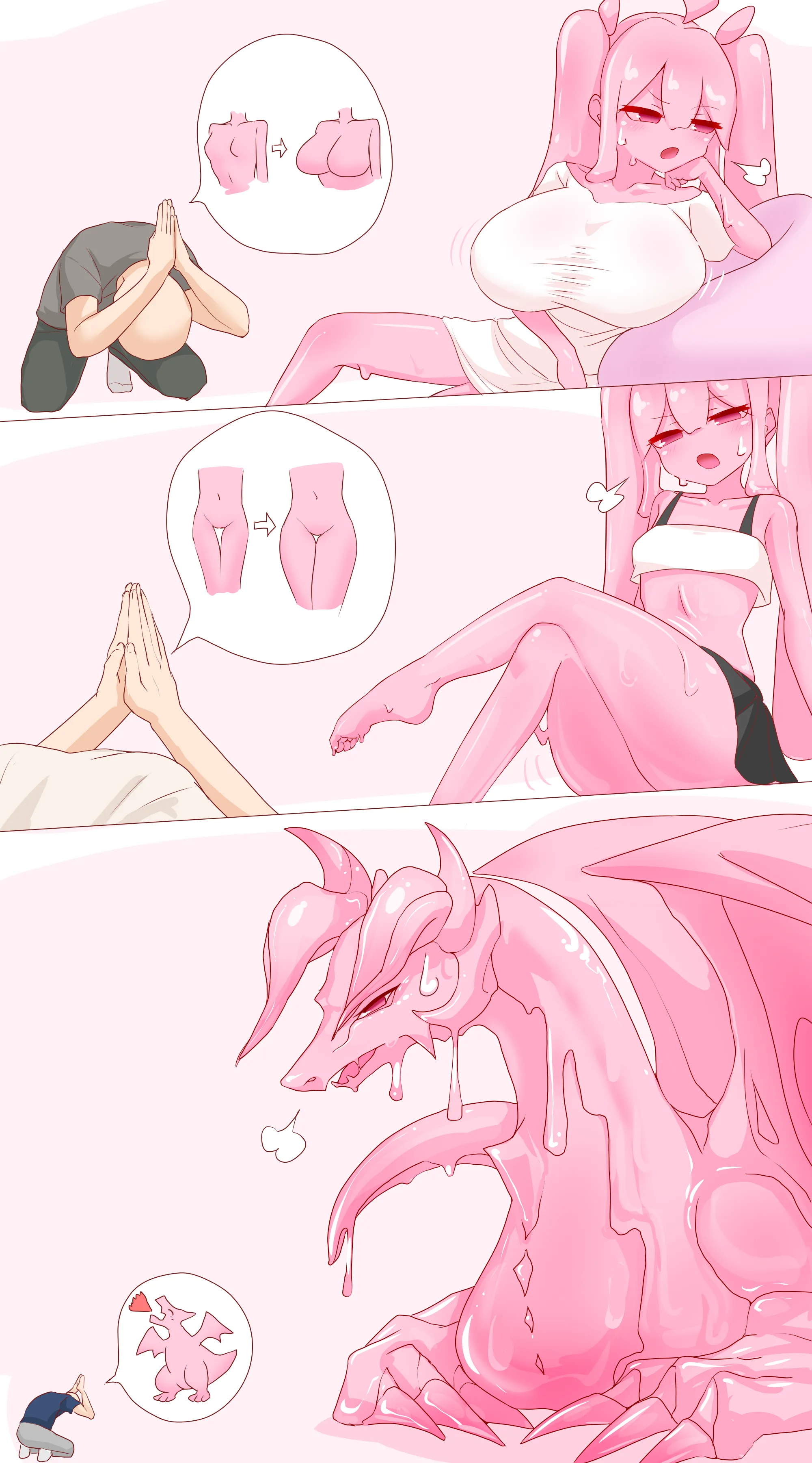 Slime girl can turn into anything you want (Artist: hikyou_takarasou)