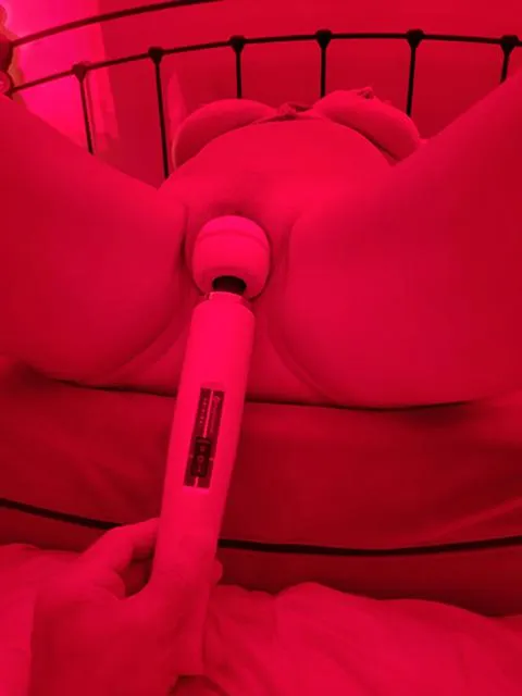Tied, horny pussy and a Hitachi giving orgasm after orgasm under the red light begging me to stop...