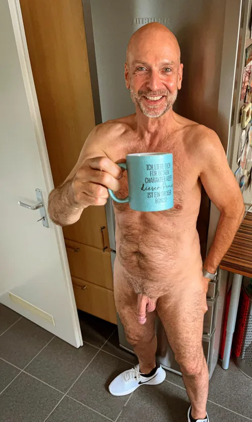 Drink delicious coffee naked