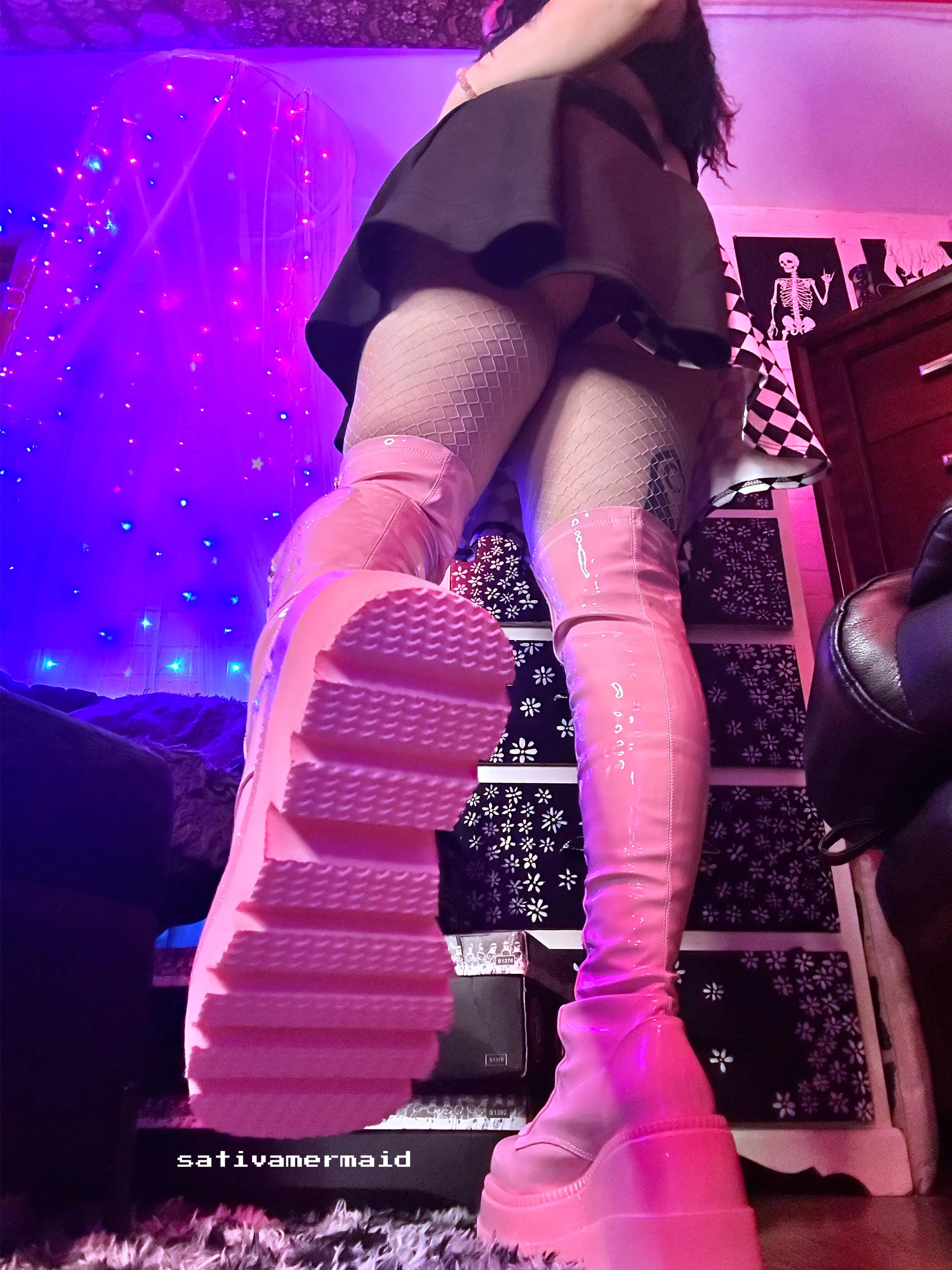 Lick my pretty pink boots, bitch.