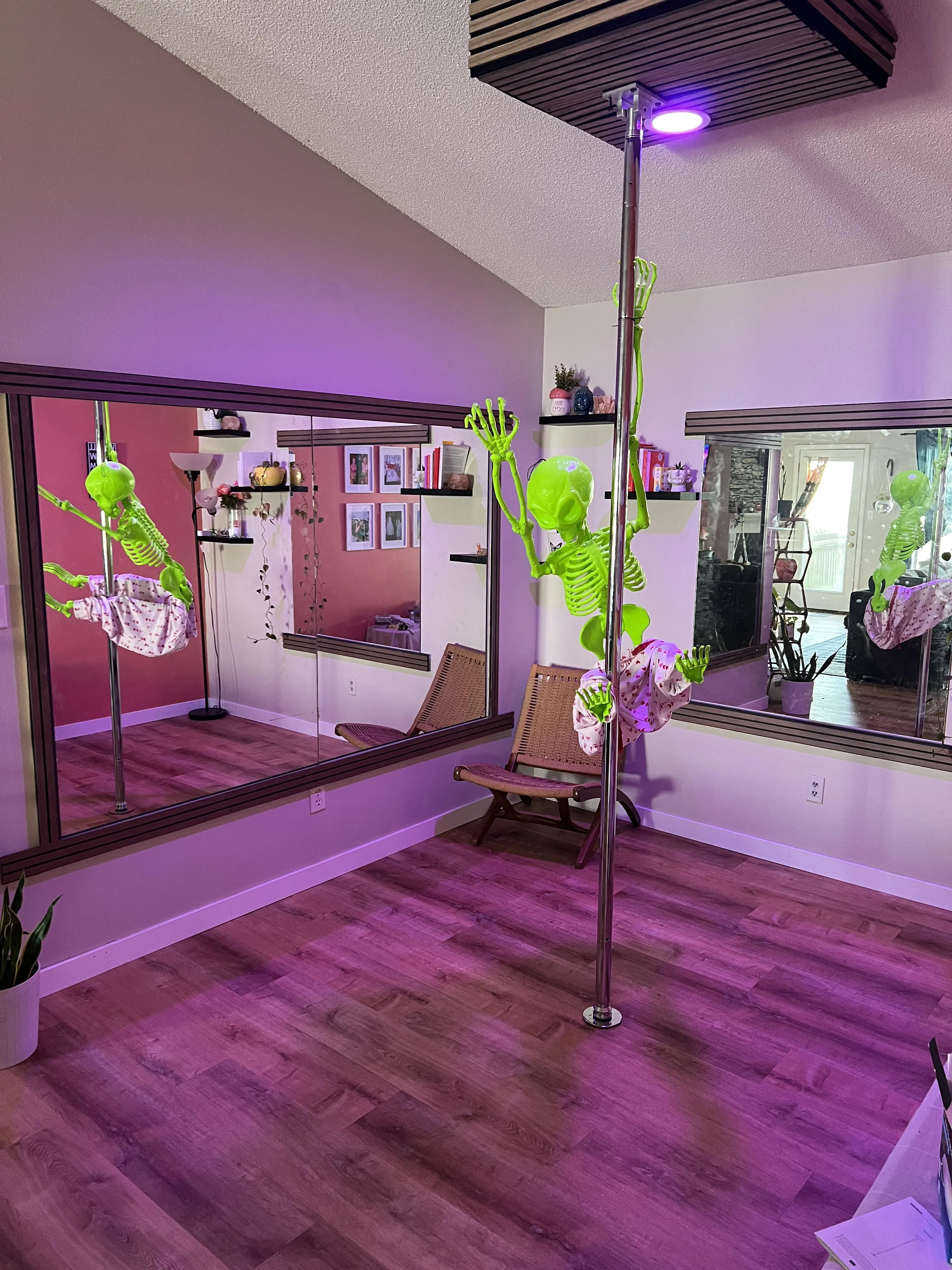 Bet yall didn’t know that I’m also a handyman. Client wanted a pole and mirrors installed…. Oh girl I got you!