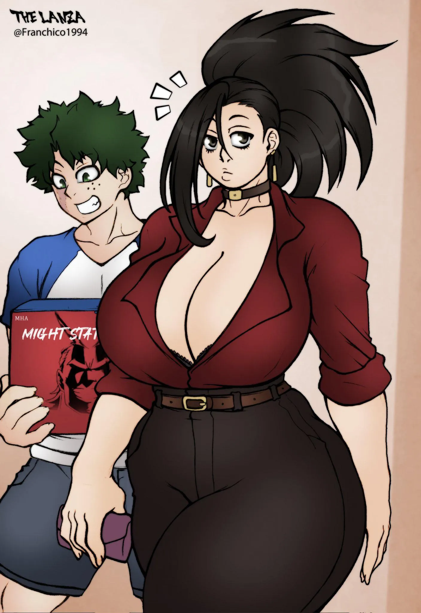Busty sugar mama Momo gets Deku a present (Lanza)
