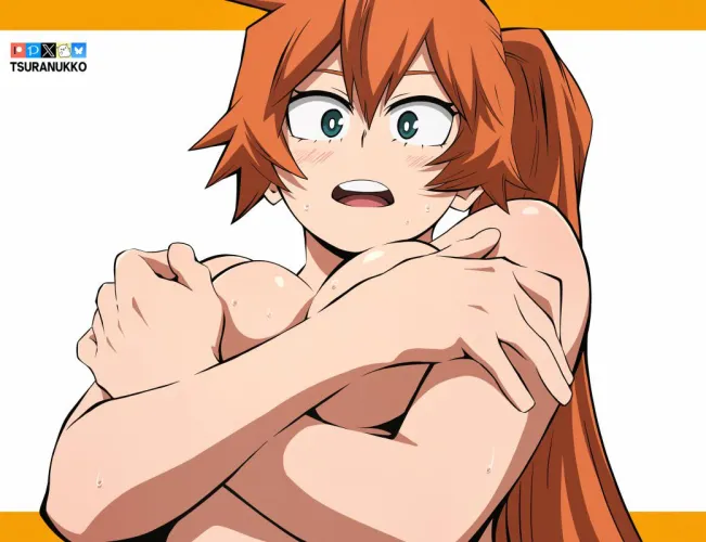 Itsuka hides her boobies in surprise (Tsuranukko)