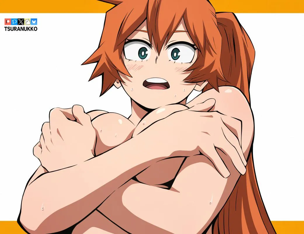 Itsuka hides her boobies in surprise (Tsuranukko)