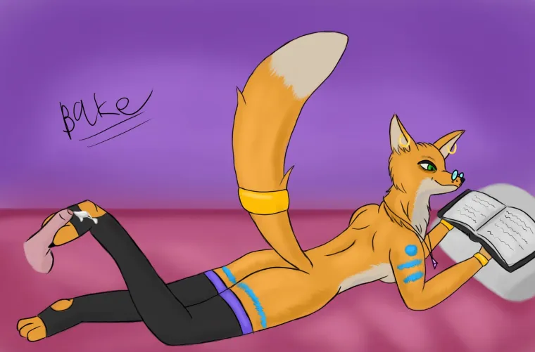 Samsara giving a pawjob while reading [F] (OC by me)