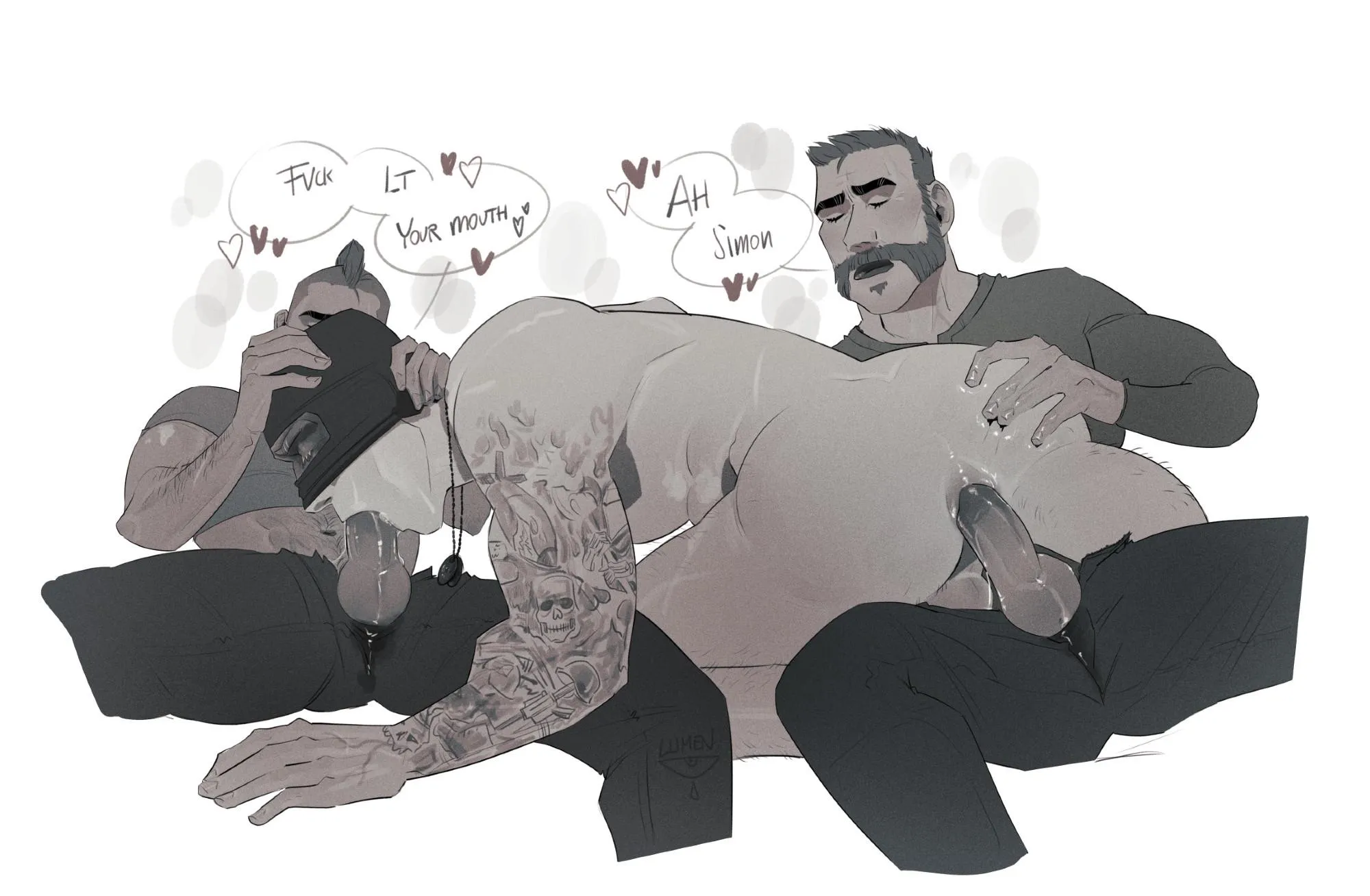 Simon gets spitroasted by Price and MacTavish (ChurchofPossum)