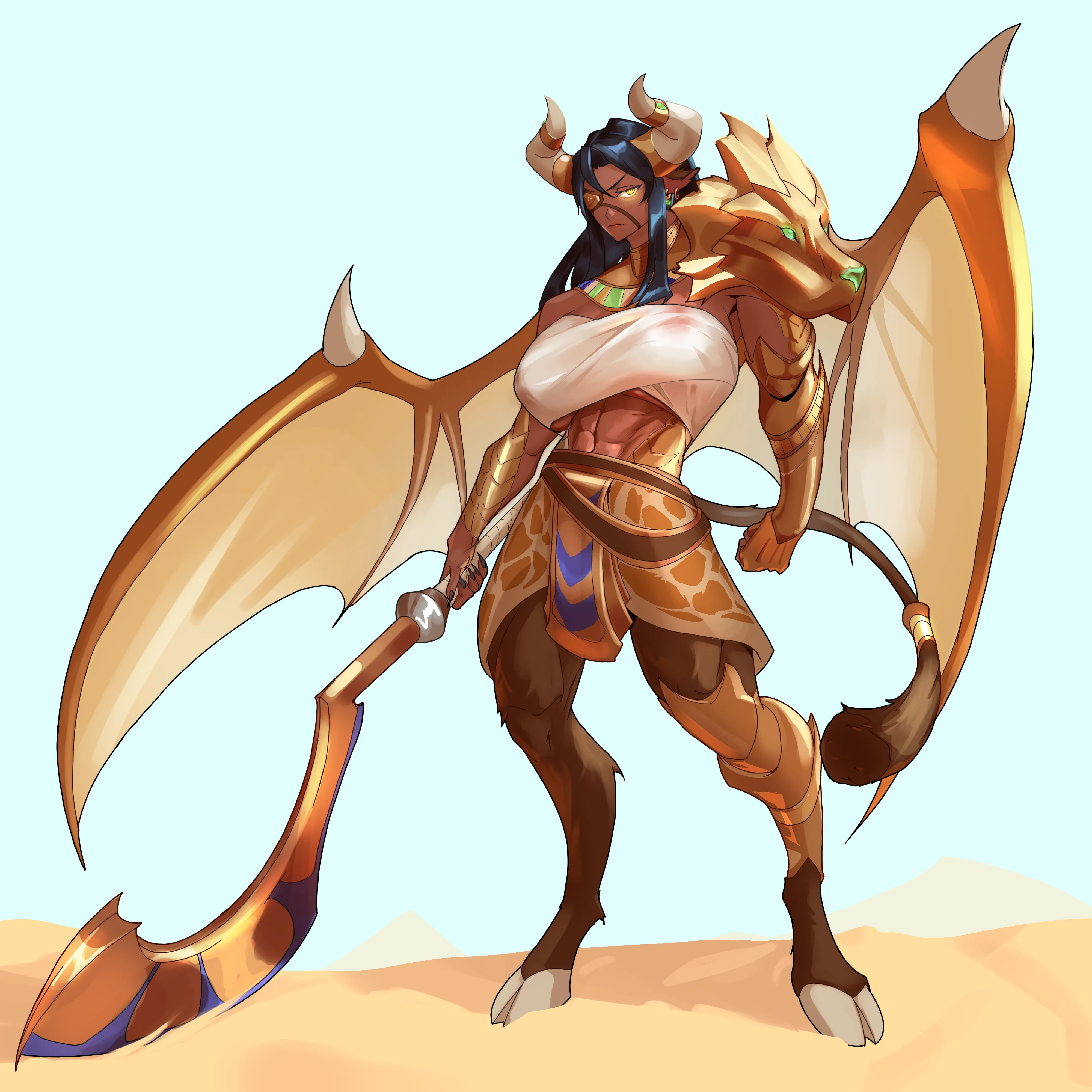 Toned Minotaur Tomboy / Commission made by me