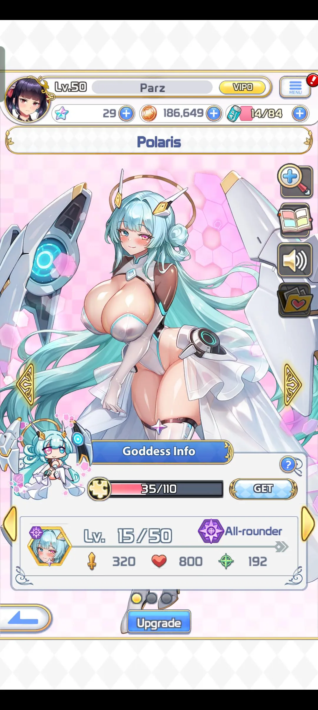 How do I add a goddess to my team for clearing story mode?