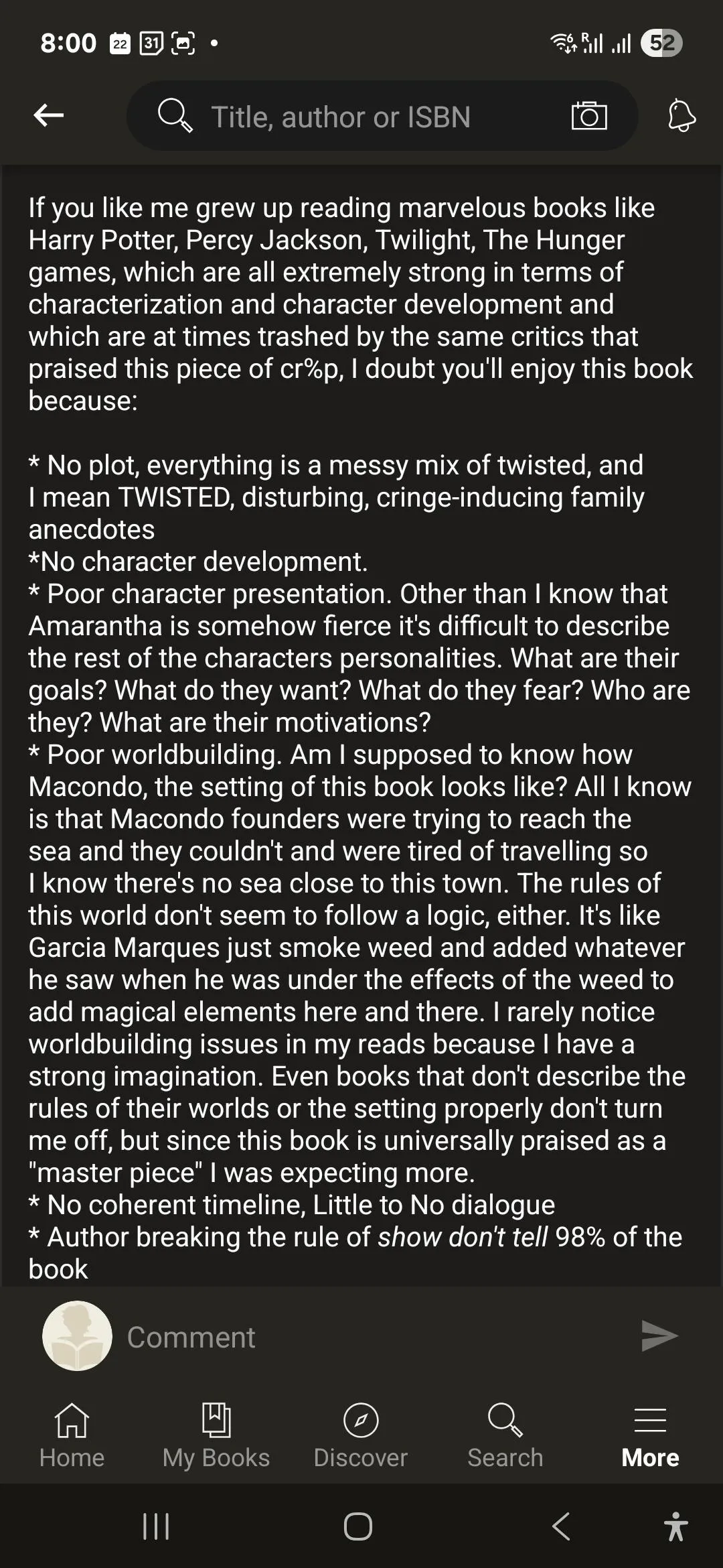 Why didn't Marquez read Harry Potter to learn how to write? Is he stupid?